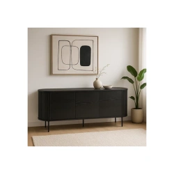 Komoda Trzydrzwiowa BECK 160 cm Czarna