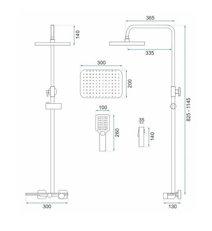 ZESTAW NATRYSKOWY HELIX NIKIEL SZCZOTKOWANY