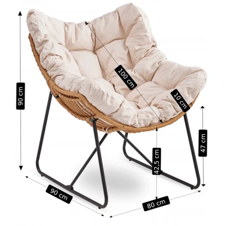 Fotel Wypoczynkowy FIN Beżowy