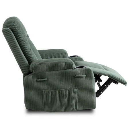 Fotel Masujący BOX Zielony Sztruksowy