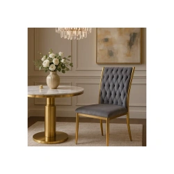 Krzesło DAN Szare Welurowe