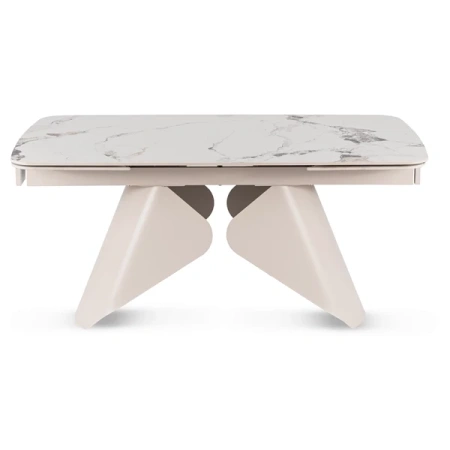 Stół Rozkładany VERONA 160-240 cm Biały Marmur/Kaszmir