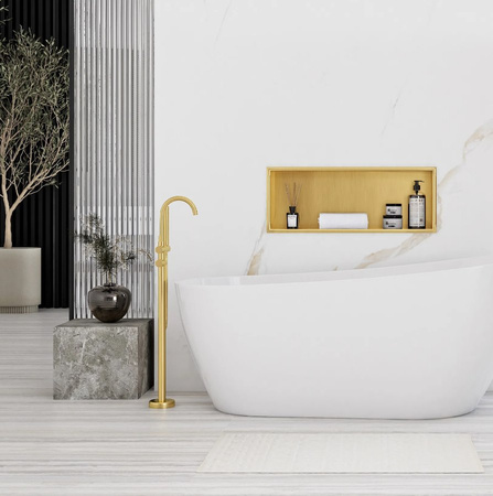 PÓŁKA WNĘKOWA 09 30x60x10 ZLOTY SZCZOTKOWANY