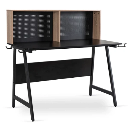 Biurko Gamingowe ICE 138,5 cm Czarne/Dąb Sonoma