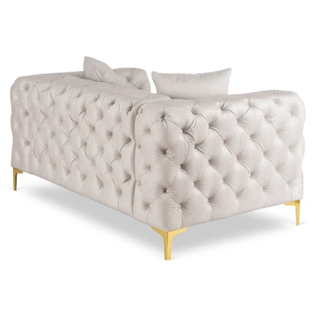 Sofa SORRENTO 2S Dwuosobowa Kremowa Welurowa