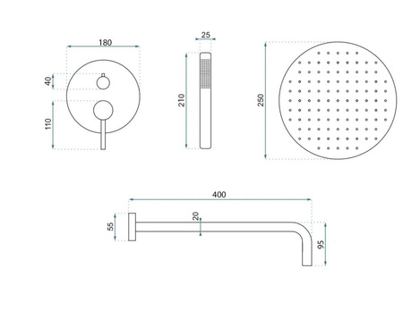 ZESTAW PODTYNKOWY JS-7029N FOSS CLIF NIKIEL SZCZO
