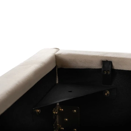 Łóżko 160x200 HAGA Kremowe Welurowe Z Pojemnikiem