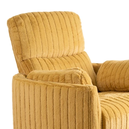 Fotel RAUL Musztardowy Tkanina Pluszowa