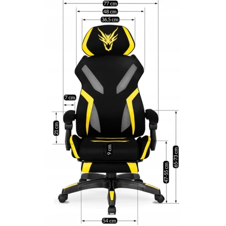 Fotel Obrotowy MAXIMO Czarny/żółty