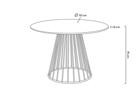 Stół GLAM MARBLE 110 - MDF, złota podstawa