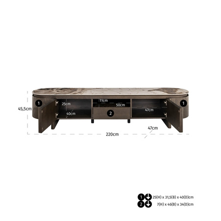 RICHMOND szafka RTV LANGFORD brązowa