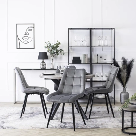 Krzesło RIO Szare Welurowe