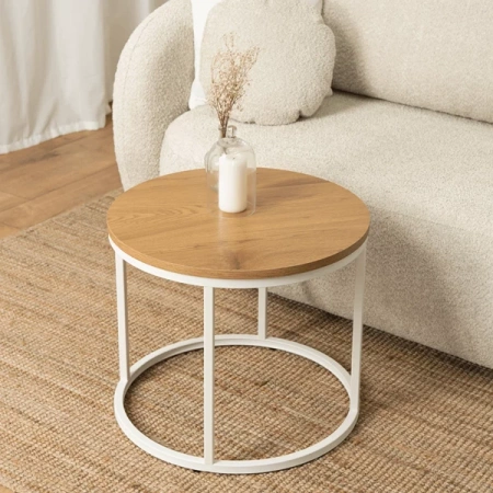 Stolik ANN Dąb/Biały