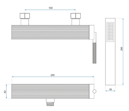 BATERIA PRYSZNICOWA JS-B34804G ARGON ZŁOTA