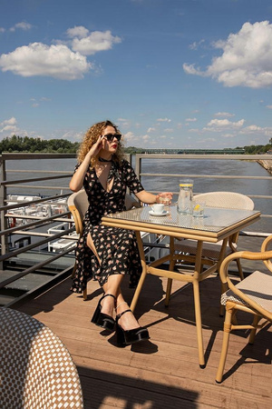 Krzesło ogrodowe CAFE BISTRO PARIS ARM    beżowe rattan