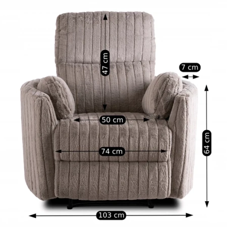 Fotel RAUL Szary Tkanina Pluszowa