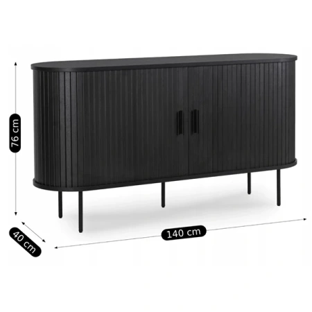 Komoda Dwudrzwiowa Rozsuwana TRISH 140 Czarna