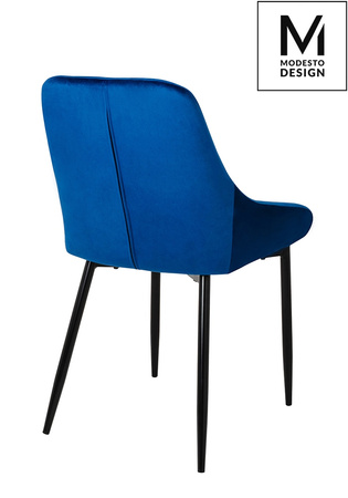 MODESTO krzesło CLOVER ciemny niebieski - welur, metal