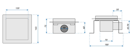 ODPŁYW CROSS 120x120 SZCZOTKOWANY