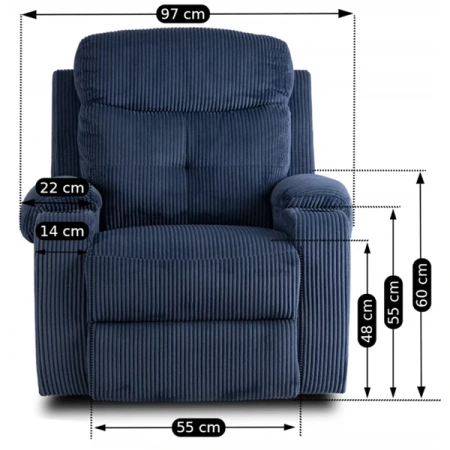 Fotel TORRES Granatowy Sztruksowy