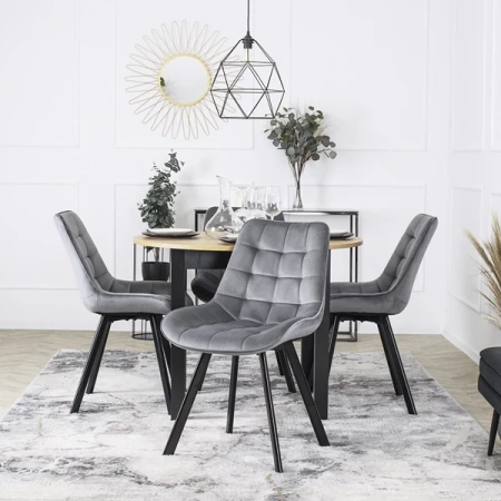 Krzesło RICK Szare Welurowe