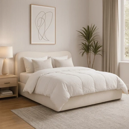 Łóżko 160x200 BRISTOL Kremowe Z Pojemnikiem