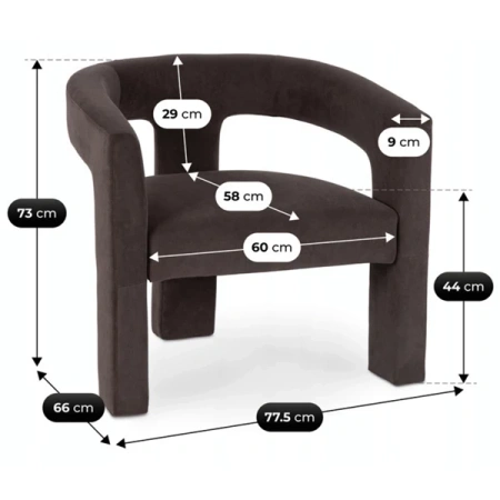 Fotel LILLE Brązowy