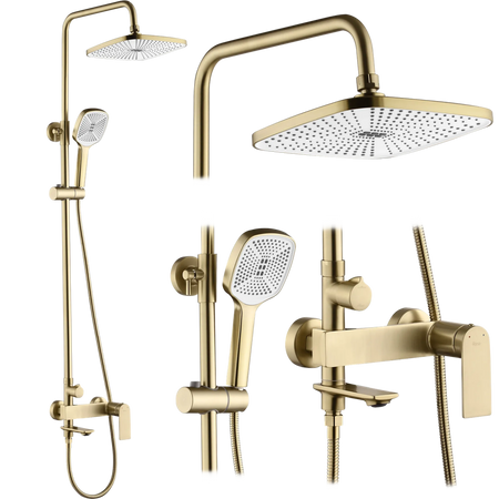 ZESTAW NATRYSKOWY MY1902-78GG STORM ZŁOTY SZCZOTKO