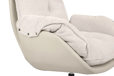 Fotel obrotowy CARINO beżowy - PU, stal