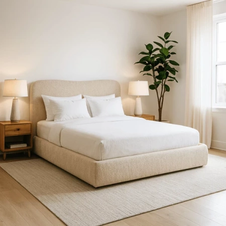 Łóżko 160x200 BRISTOL Beżowe Z Pojemnikiem