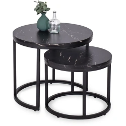 Zestaw Stolików MAURO Czarny Marmur