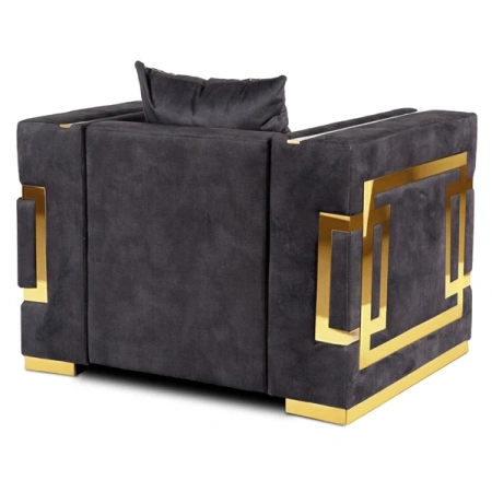 Fotel PALLAZO 1S Czarno/Złoty