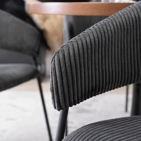 Krzesło TINKA Czarne Sztruksowe