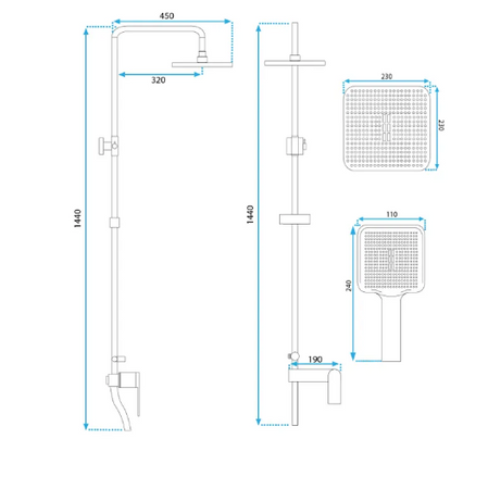 ZESTAW NATRYSKOWY MY1902-77G STORM ZŁOTY