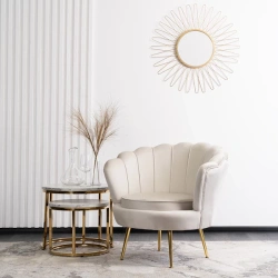 Fotel ANGEL Kremowy Welurowy