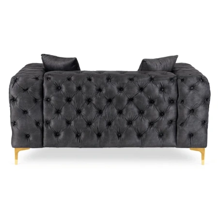 Sofa SORRENTO 2S Dwuosobowa Czarna Welurowa