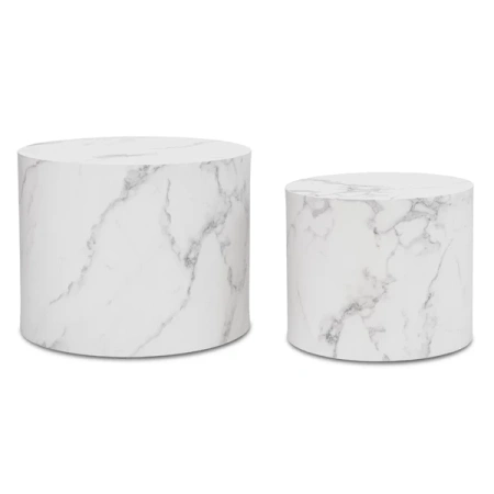 Zestaw Stolików LEILA Biały Marmur