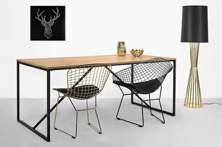 MOOSEE lampa podłogowa HOLMES złota       z czarnym kloszem