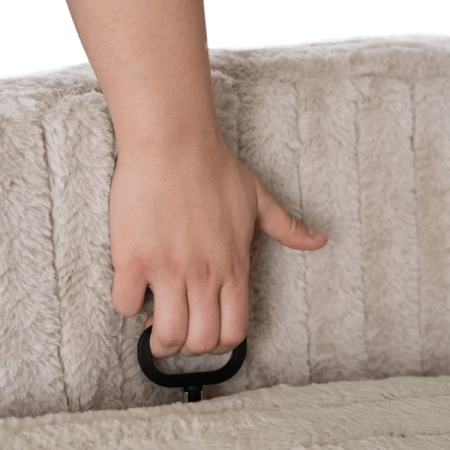 Fotel RAUL Beżowy Tkanina Pluszowa