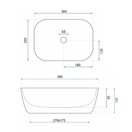 UMYWALKA BELINDA MINI TRAVERTINE MATT - NABLATOWA