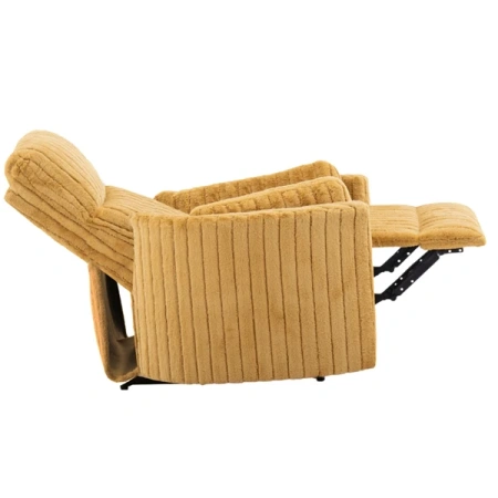 Fotel RAUL Musztardowy Tkanina Pluszowa