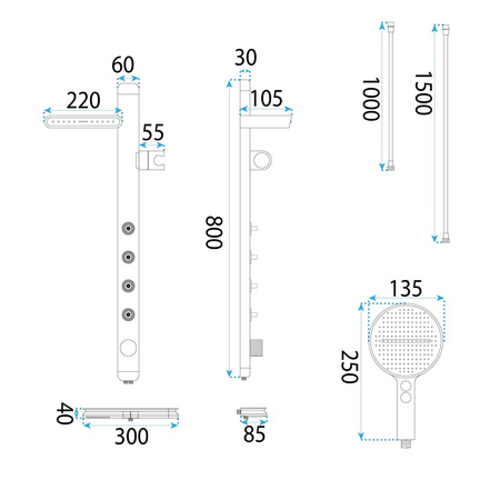 ZESTAW NATRYSKOWY KARL TYTAN