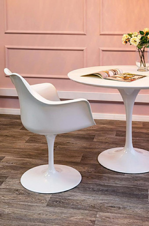 Stół TULIP PREMIUM 100 biały  - MDF, metal