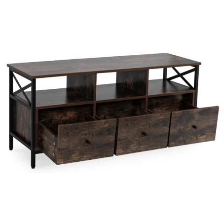 Szafka RTV Z Szufladami 120 cm ZONE Dąb Rustykalny