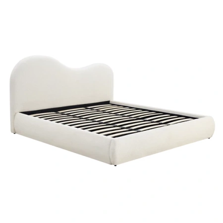 Łóżko 180x200 TALINN Boucle Kremowe Z Pojemnikiem