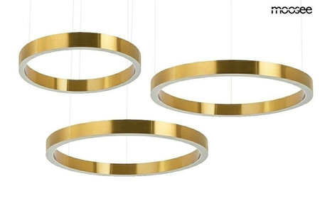 MOOSEE lampa wisząca RING 60 + 80 + 80    złota na jednej podsufitce