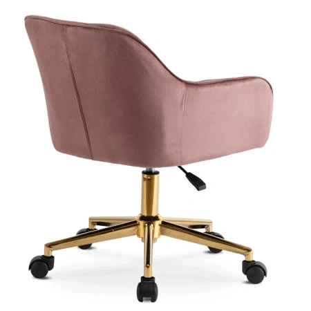 Fotel Obrotowy KONOR Różowy Welurowy