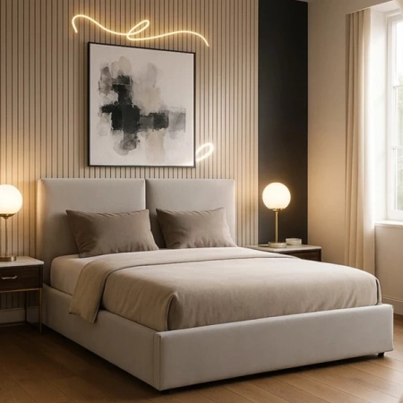 Łóżko 180x200 MARSYLIA Welurowe Szare Z Pojemnikiem