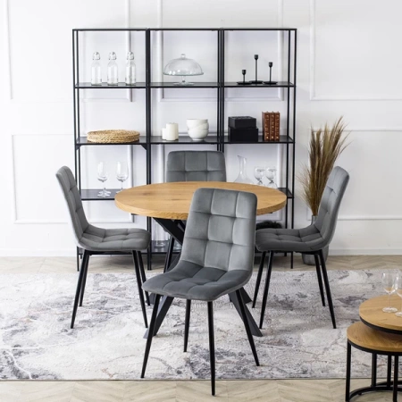 Krzesło PERU Szare Welurowe