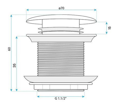 KOREK UNIWERSALNY DO WANNY BIAŁY